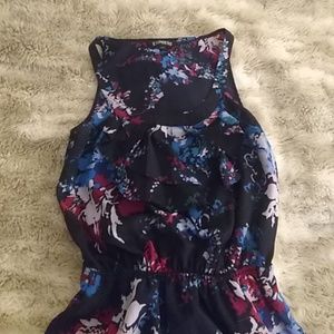 Express dress, pink and blue flower sz xs